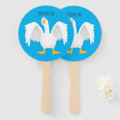 奇妙おもしろいな家庭向けグース漫画イラストレーション ハンドファン (正面&裏面)