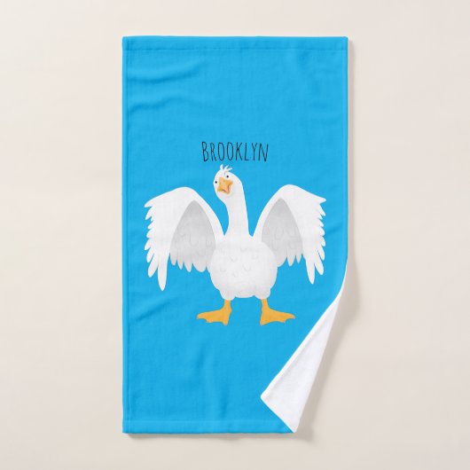 奇妙おもしろいな家庭向けグース漫画イラストレーション バスタオルセット (ハンドタオル)