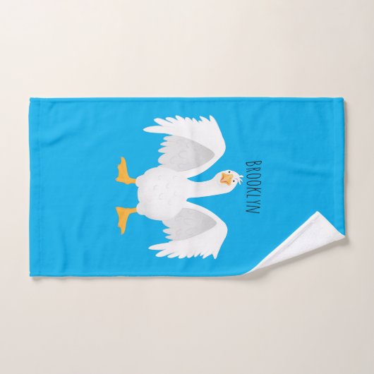 奇妙おもしろいな家庭向けグース漫画イラストレーション バスタオルセット (ハンドタオル)