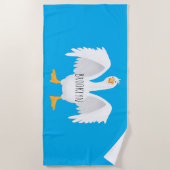 奇妙おもしろいな家庭向けグース漫画イラストレーション ビーチタオル (正面)