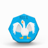 奇妙おもしろいな家庭向けグース漫画イラストレーション フォトブロック (正面)