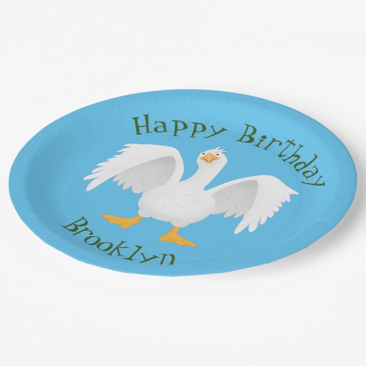 奇妙おもしろいな家庭向けグース漫画イラストレーション ペーパープレート (アングル)