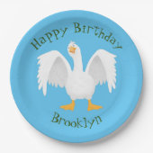 奇妙おもしろいな家庭向けグース漫画イラストレーション ペーパープレート (正面)