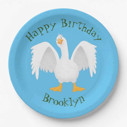 奇妙おもしろいな家庭向けグース漫画イラストレーション ペーパープレート (正面)