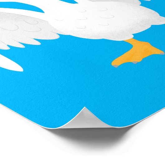 奇妙おもしろいな家庭向けグース漫画イラストレーション ポスター (角)