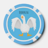 奇妙おもしろいな家庭向けグース漫画イラストレーション ポーカーチップ (裏面)