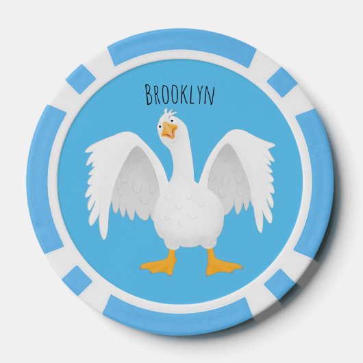 奇妙おもしろいな家庭向けグース漫画イラストレーション ポーカーチップ (裏面)