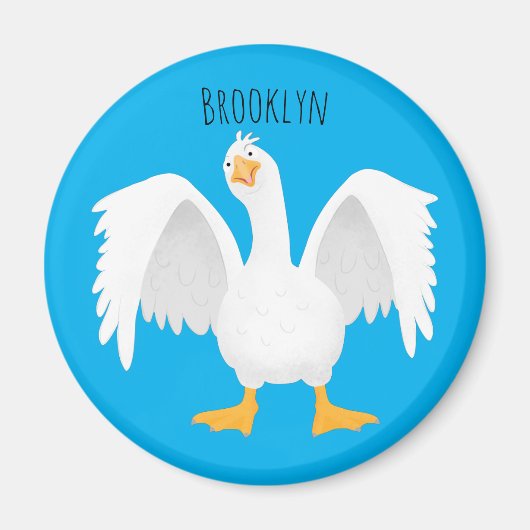 奇妙おもしろいな家庭向けグース漫画イラストレーション マグネット (正面)