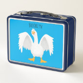 奇妙おもしろいな家庭向けグース漫画イラストレーション メタルランチボックス (裏面)