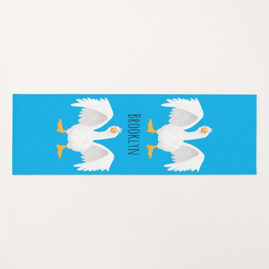 奇妙おもしろいな家庭向けグース漫画イラストレーション ヨガマット (正面(横))