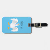 奇妙おもしろいな家庭向けグース漫画イラストレーション ラゲッジタグ (正面横)