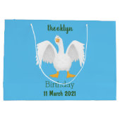 奇妙おもしろいな家庭向けグース漫画イラストレーション ラージペーパーバッグ (裏面)