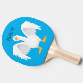 奇妙おもしろいな家庭向けグース漫画イラストレーション 卓球ラケット (横)