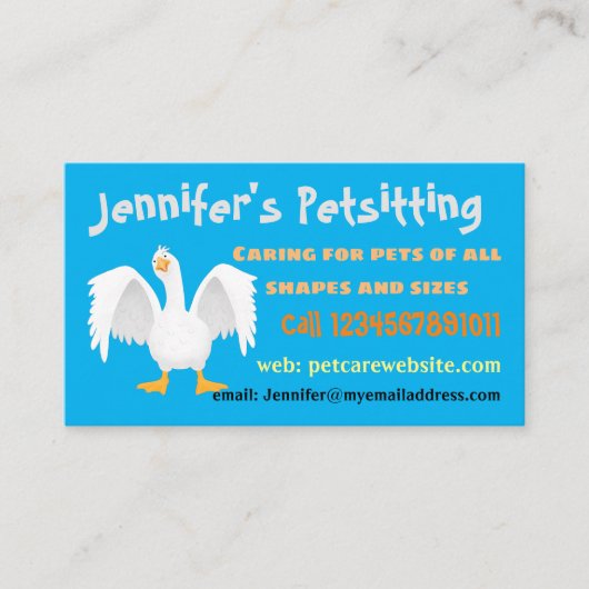 奇妙おもしろいな家庭向けグース漫画イラストレーション 名刺 (正面)