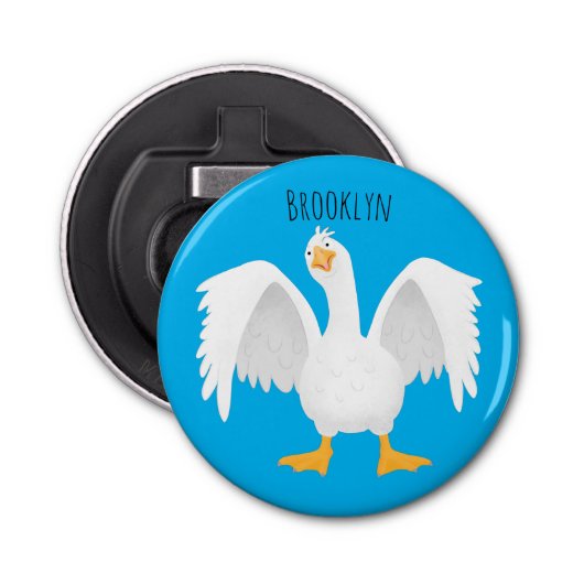 奇妙おもしろいな家庭向けグース漫画イラストレーション 栓抜き (正面)