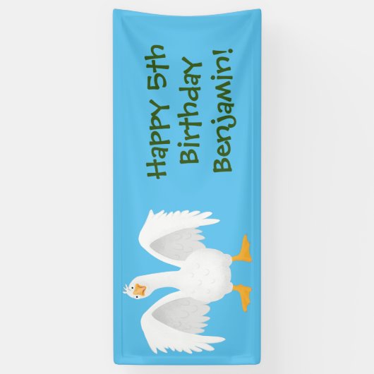 奇妙おもしろいな家庭向けグース漫画イラストレーション 横断幕 (縦)