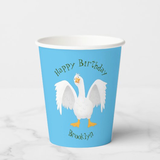 奇妙おもしろいな家庭向けグース漫画イラストレーション 紙コップ (裏面)