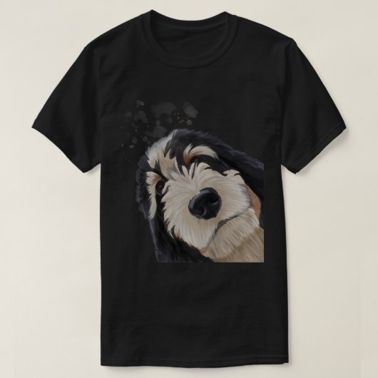 奇妙おもしろいな犬ベルネドードル Tシャツ (デザイン正面)