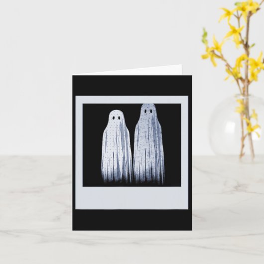 奇妙で珍しい幽霊写真ホラーおもしろいムービー カード (黄色い花)