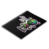 奇妙で珍しい紫と緑のハートのブードゥーくま ノートブック (左側)