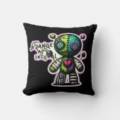 奇妙で珍しい紫の緑のハートブードゥーベア クッション (正面)