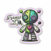 奇妙で珍しい紫の緑のハートブードゥーベア シール (正面)