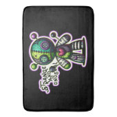 奇妙で珍しい紫の緑のハートブードゥーベア バスマット (正面縦)