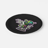 奇妙で珍しい紫の緑のハートブードゥーベア ペーパープレート (アングル)