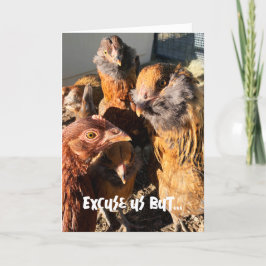 奇妙なおもしろい琥珀の茶色の鶏クローズアップ写真 カード