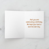 奇妙なおもしろい琥珀の茶色の鶏クローズアップ写真 カード (内部)