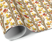 奇妙なアヒルと紅葉パターンデザイン ラッピングペーパー (ロールコーナー)