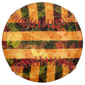 奇妙なオレンジストライプ色の四角とスクラッチ ソフトボール (正面)