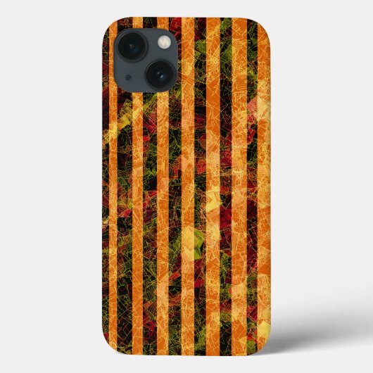 奇妙なオレンジストライプ色の四角とスクラッチ Case-Mate iPhoneケース (裏面)