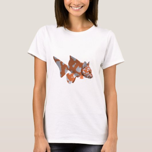 奇妙なオレンジ色の白い斑点のあるナマズ Tシャツ (正面)