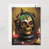 奇妙なカラフルスカル ポストカード (正面/裏面)