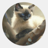 奇妙なクライマー・シャム子猫 ラウンドシール (正面)
