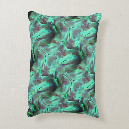 奇妙なスクラッチされたサテンのトーン、緑がかった炭素へ アクセントクッション (裏面(縦))