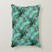 奇妙なスクラッチされたサテンのトーン、緑がかった炭素へ アクセントクッション (正面(垂直))