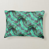 奇妙なスクラッチされたサテンのトーン、緑がかった炭素へ アクセントクッション (裏面)