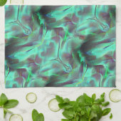 奇妙なスクラッチされたサテンのトーン、緑がかった炭素へ キッチンタオル (折り畳み)