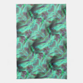 奇妙なスクラッチされたサテンのトーン、緑がかった炭素へ キッチンタオル (縦)