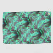奇妙なスクラッチされたサテンのトーン、緑がかった炭素へ ゴルフタオル (横)