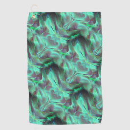 奇妙なスクラッチされたサテンのトーン、緑がかった炭素へ ゴルフタオル