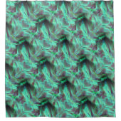 奇妙なスクラッチされたサテンのトーン、緑がかった炭素へ シャワーカーテン (正面)