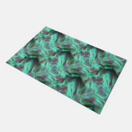 奇妙なスクラッチされたサテンのトーン、緑がかった炭素へ ドアマット