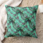 奇妙なスクラッチされたサテンのトーン、緑がかった炭素 クッション (ブランケット)