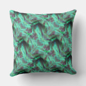 奇妙なスクラッチされたサテンのトーン、緑がかった炭素 クッション (裏面)