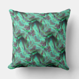 奇妙なスクラッチされたサテンのトーン、緑がかった炭素 クッション