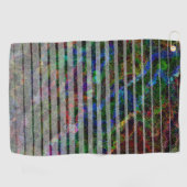 奇妙なストライプカラフルの傷と線 ゴルフタオル (横)