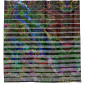 奇妙なストライプカラフルの傷と線 シャワーカーテン (正面)